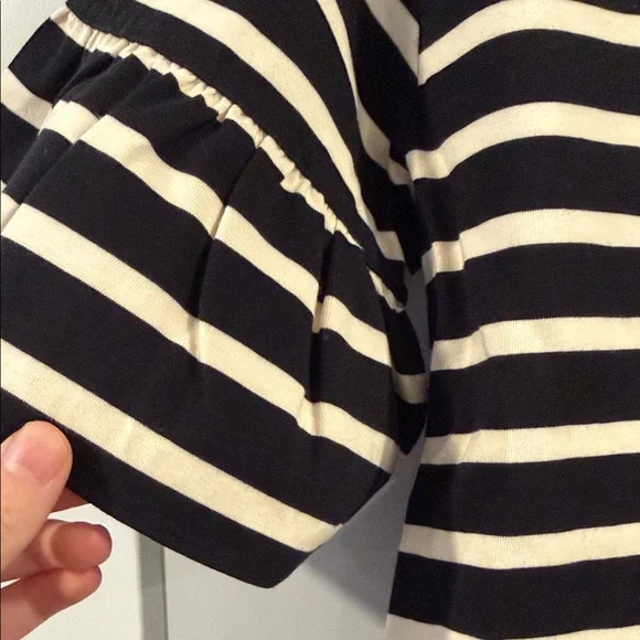 J. Crew Navy and White Striped Short Sleeve Top - Picture 3 of 3